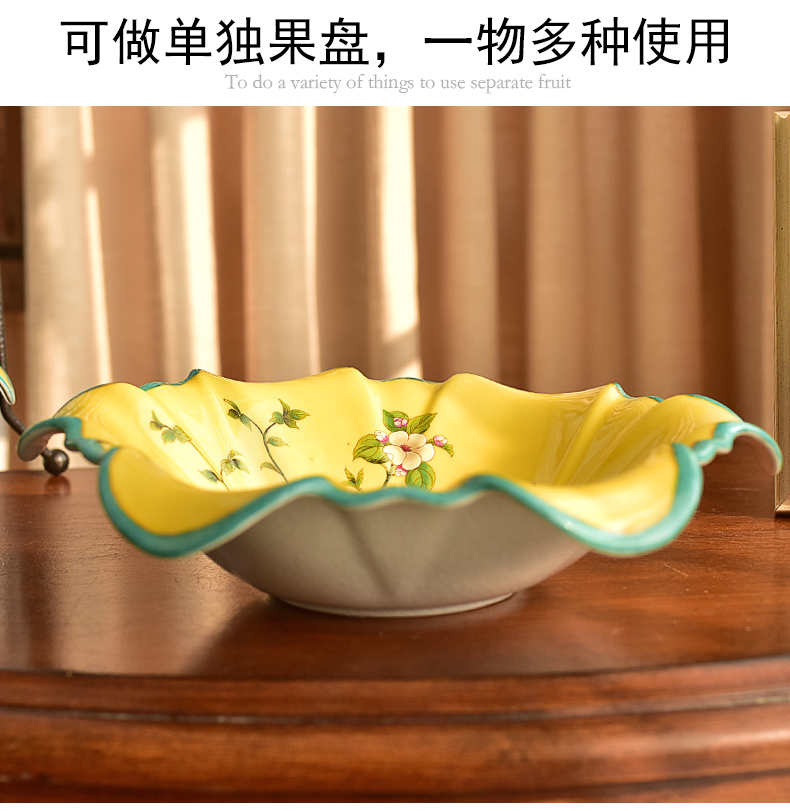 American ceramic double fruit bowl place to live in the new Chinese style restoring ancient ways is the sitting room tea table dry fruit tray 'lads' Mags' including nuts, tea tray