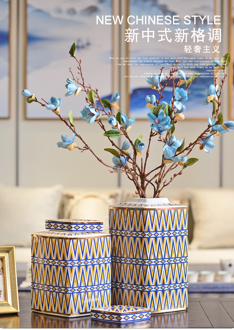 New Chinese style American - style light and decoration art ceramic vase furnishing articles, the sitting room porch TV ark, home decoration wine arranging flowers