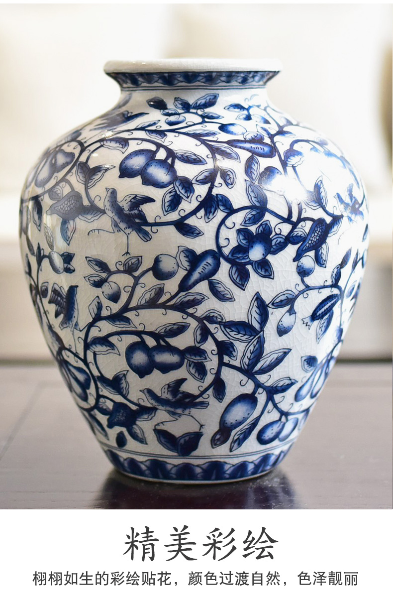 The new Chinese blue and white porcelain vase I sitting room table, TV ark, porch simulation flower art flower arranging flowers, furnishing articles