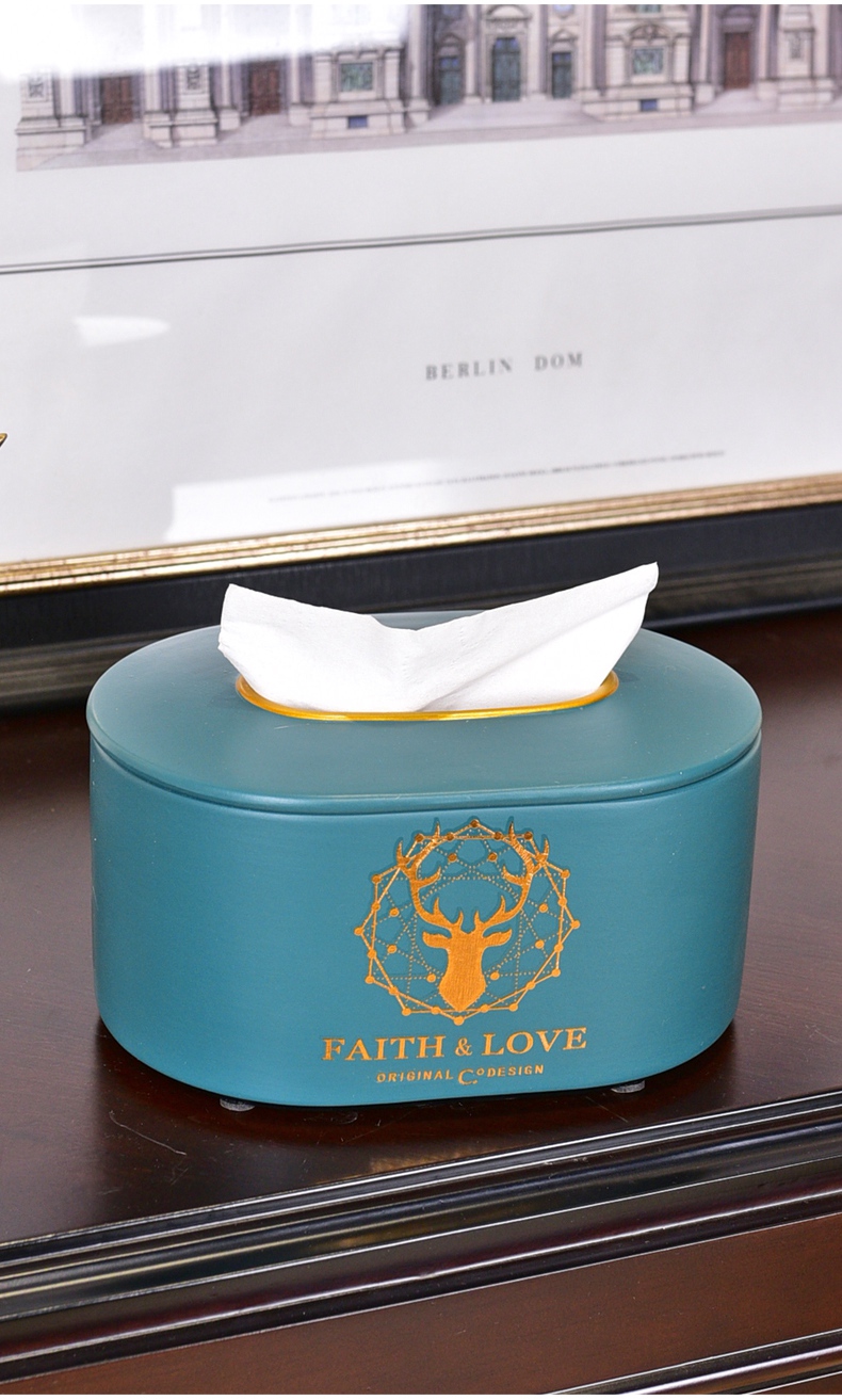 Light smoke key-2 luxury furnishing articles of paper towel box sitting room cartons American ou receive creative ceramic tea table napkin smoke box