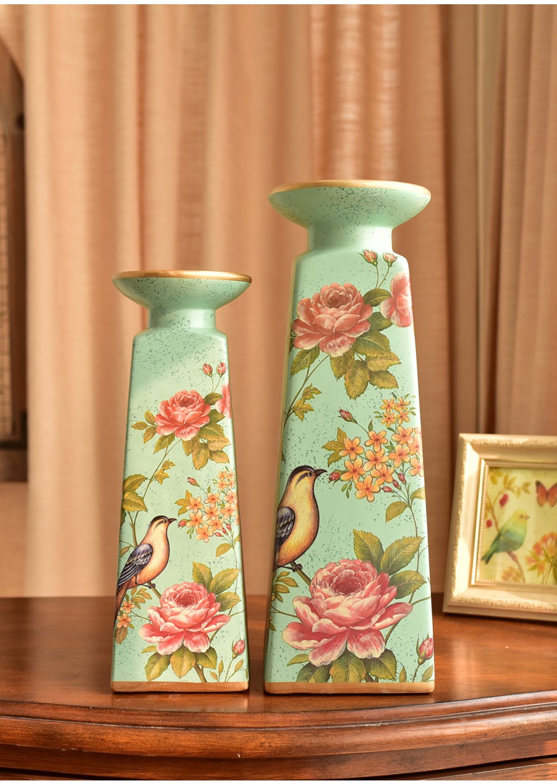 American ceramic candlestick furnishing articles of TV ark, decoration of Chinese style household table porch decoration wine accessories