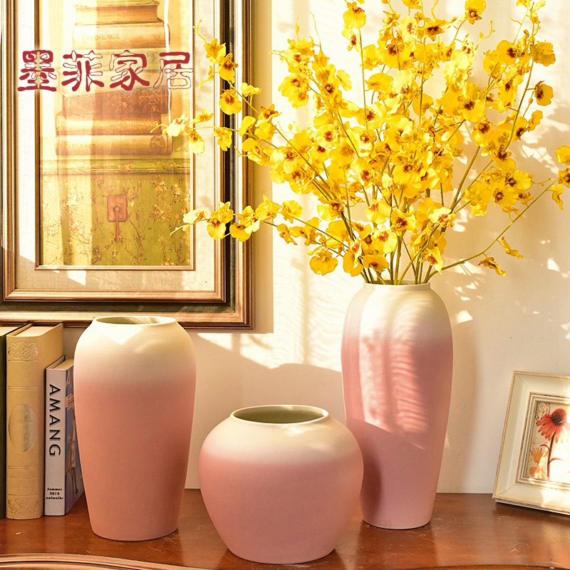 New Chinese style in modern Japanese ceramic vase sitting room porch TV ark, home decoration dry flower flower flower arranging furnishing articles