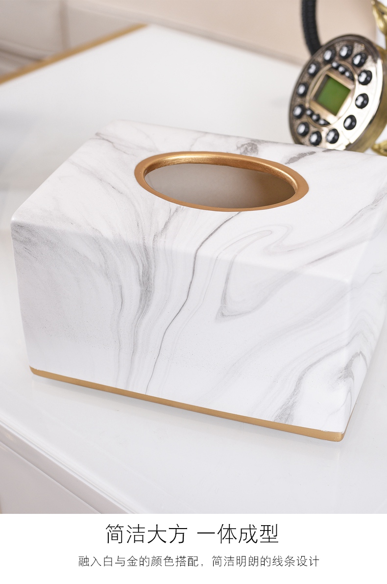 Modern light much wind marble ceramic pump carton household Nordic ins sitting room dining - room use napkin tissue box