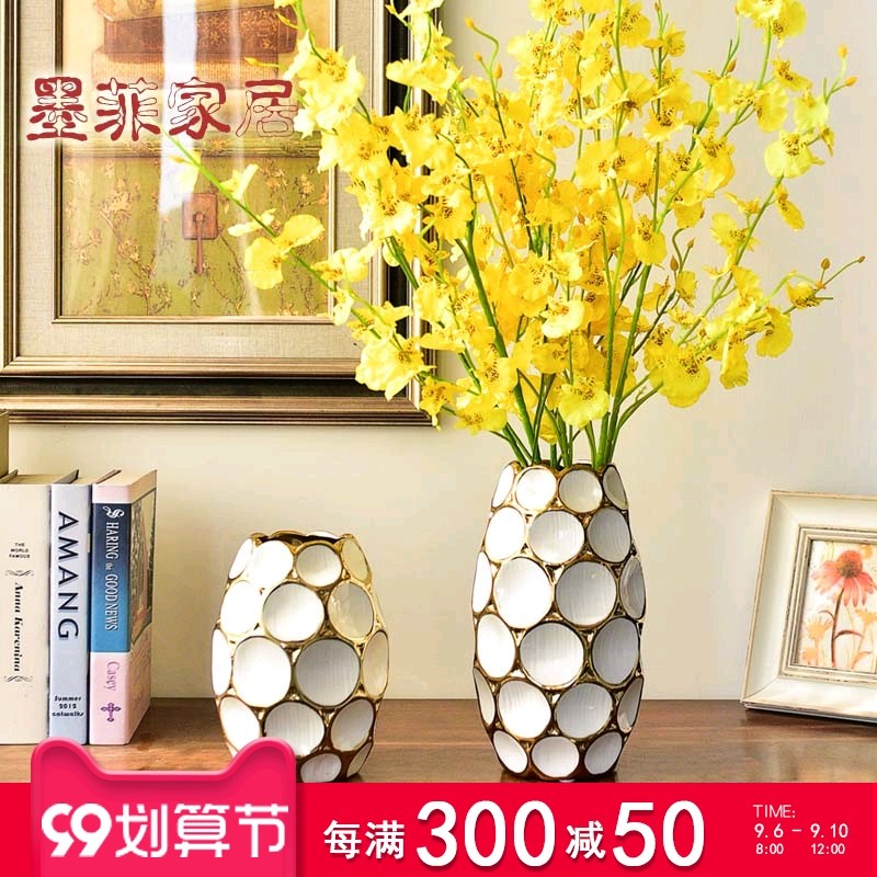 Modern light luxury vase decoration living room flower arrangement Nordic American net red ceramic drying flower decoration table simulation flower arrangement