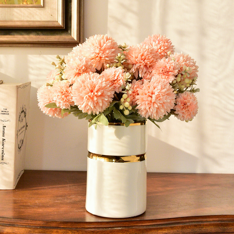 Modern light much simulation flower art flower arranging ceramic flowers, dried flowers, vase furnishing articles, the sitting room porch table European web celebrity