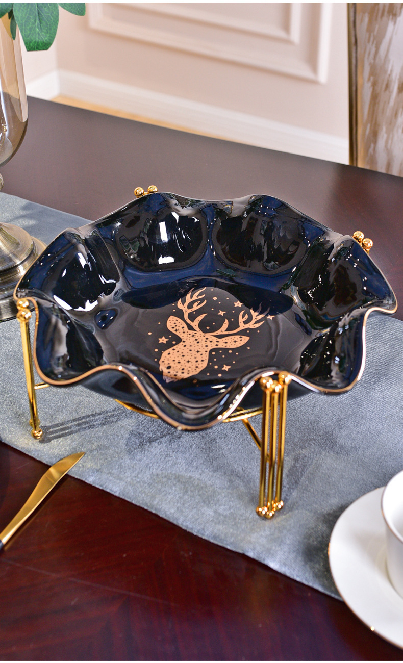 Light compote American key-2 luxury European - style creative ceramic fruit bowl home New Year snacks of I sitting room tea table furnishing articles