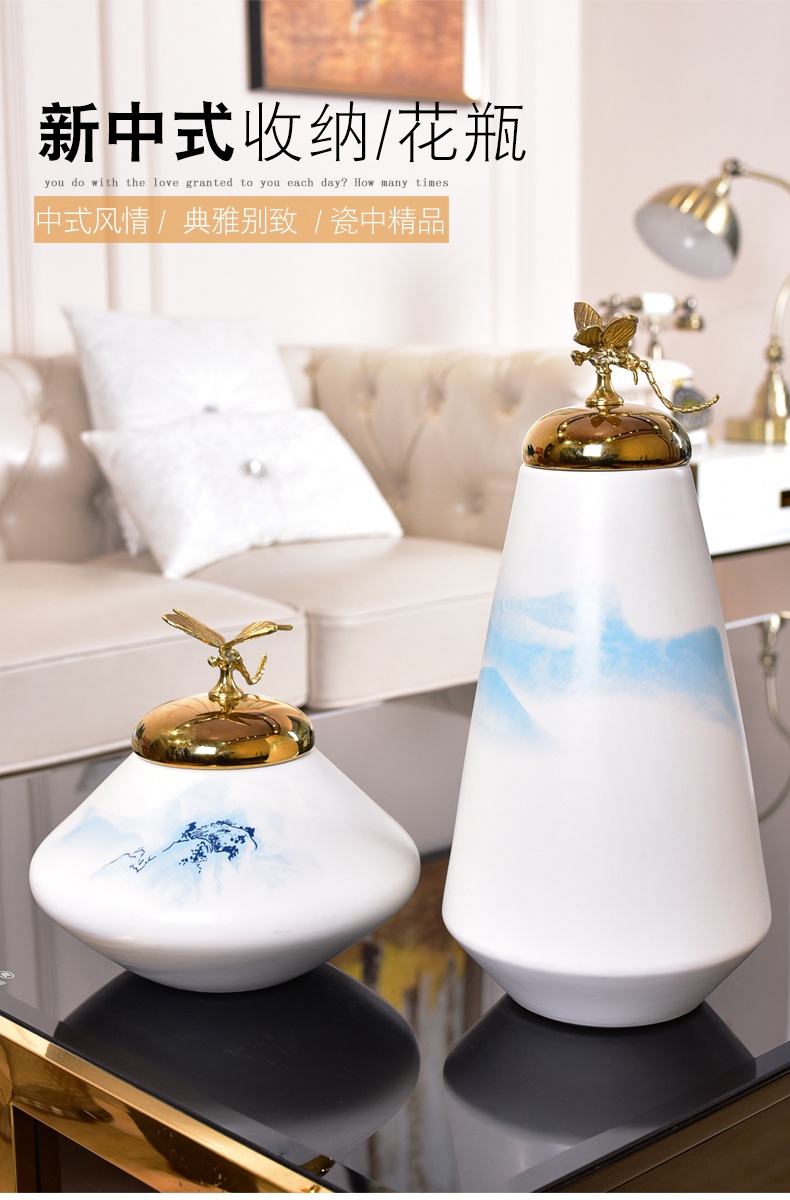 New Chinese style light key-2 luxury furnishing articles zen ceramic decoration example room sitting room porch ark, household soft adornment handicraft