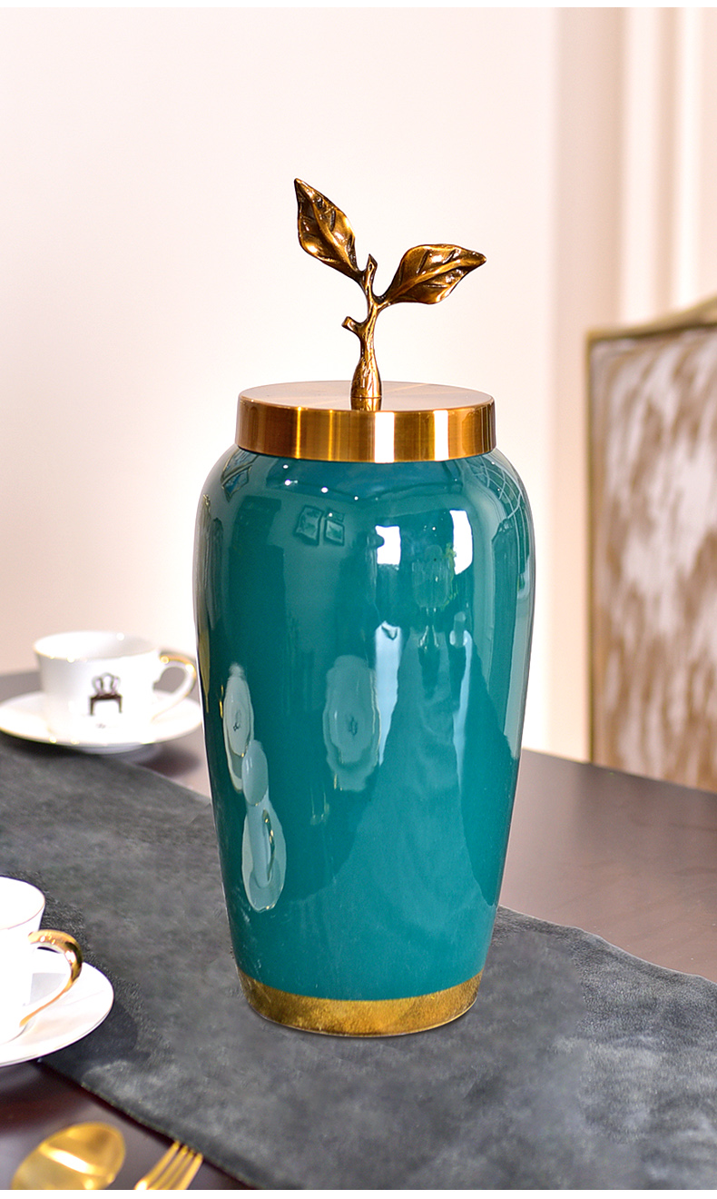 Modern light vase key-2 luxury furnishing articles of jingdezhen ceramic sitting room porch home decoration decoration high - end American TV ark