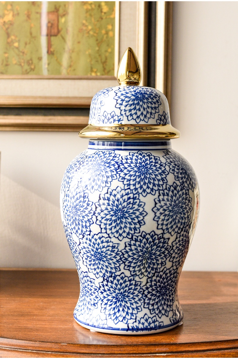 Light of jingdezhen blue and white porcelain vases, new Chinese style key-2 luxury sitting room porch general tank decorative flower arranging furnishing articles household act the role ofing is tasted