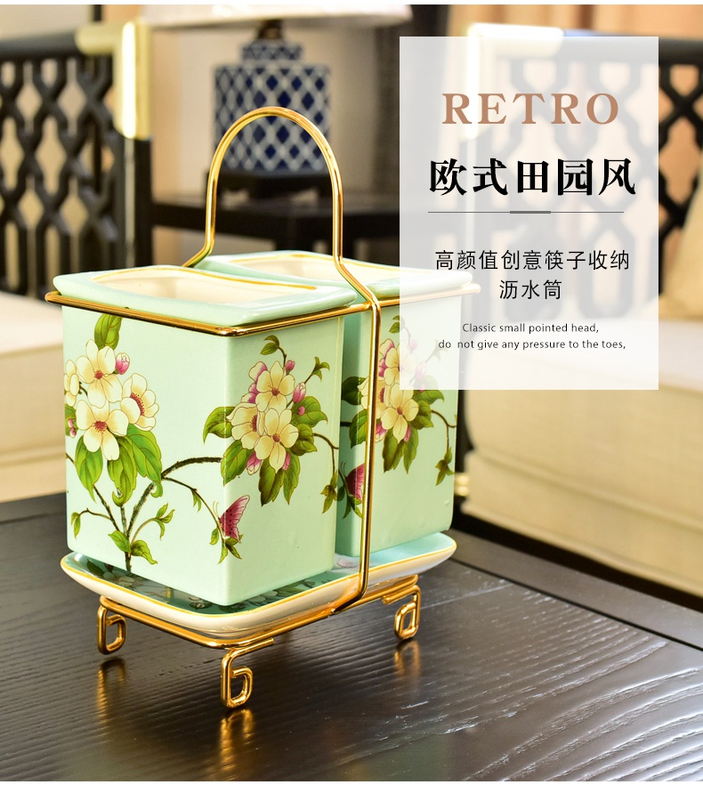 New Chinese style creative ceramic furnishing articles informs the anti - mold cylinder kitchen receive handicraft decoration home decoration