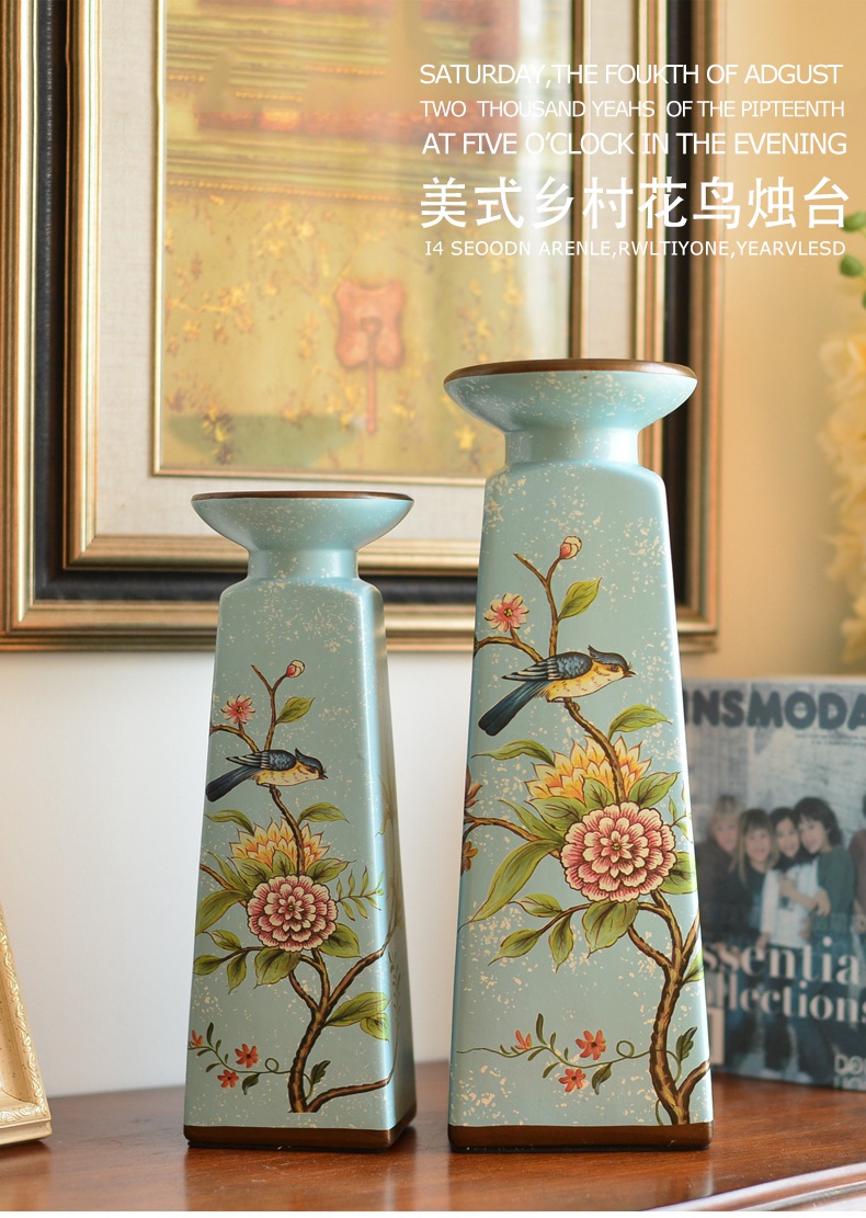 American ceramic candlestick furnishing articles of TV ark, decoration of Chinese style household table porch decoration wine accessories