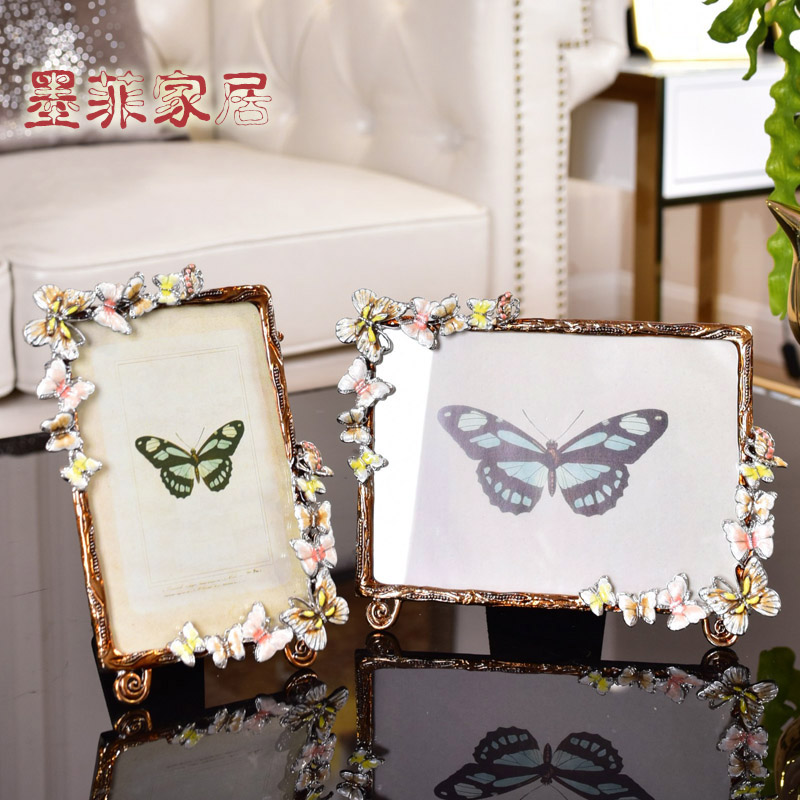 Eurostyle Enamel Color Alloy Creative Photo Frame Swing Table 6 Inch 7 Inch 8 Inch Creative Personality Birthday Wedding Gift Hem