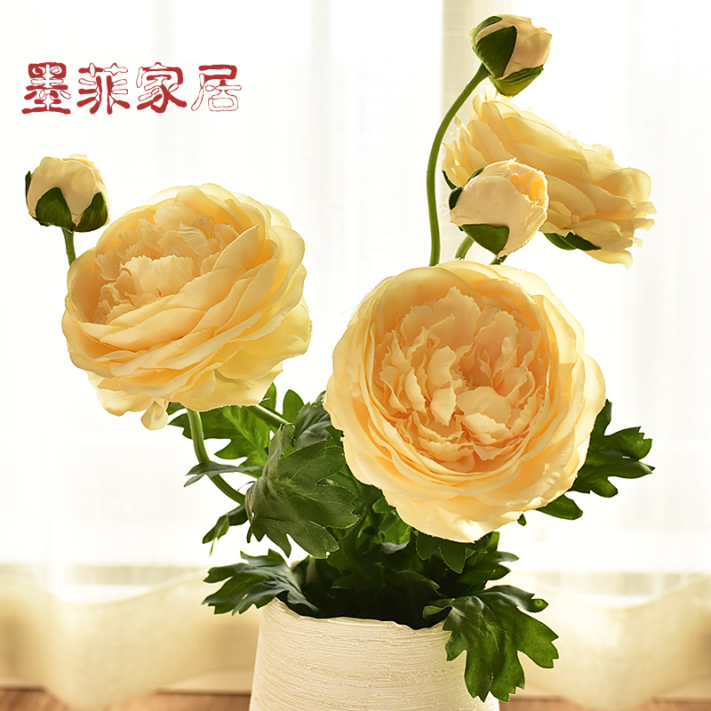 Scopoly simulation flower living room dining table flower silk flower dry bouquet decoration decoration fake flower peony vase flower arrangement
