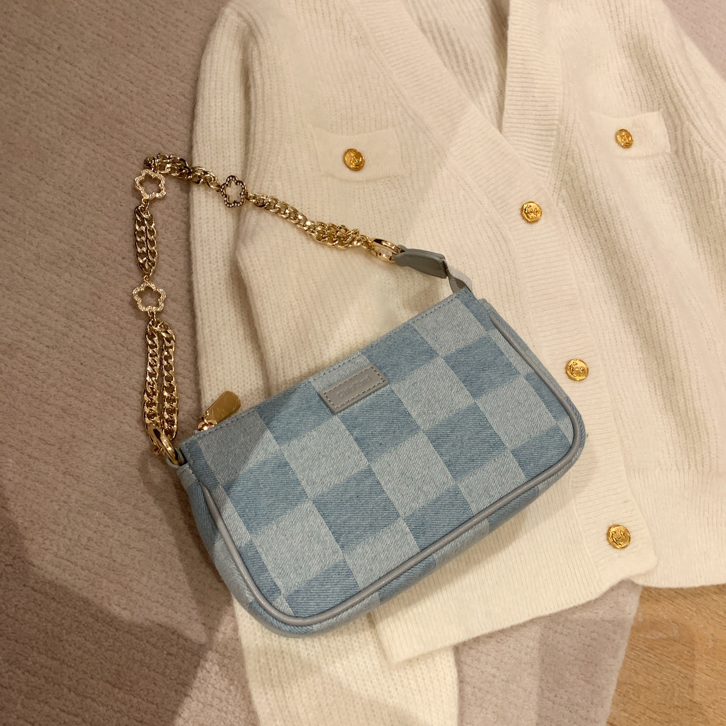 Chio ' 2nd Prague mahjong bag bursting with small crowdsourced underarms bag for women 2022 new single shoulder inclined satchel bag