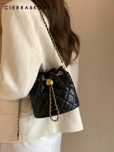 Cierra Korey Fragrant Feng Shui Bucket Bag 2025 Новая бриллиантовая сумка европейская и американская модная сумка для плеча с крестом