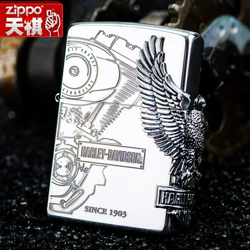 Оригинальный подлинный Zippo более легкий Harley серебряный