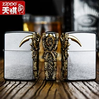 Оригинальная Zippo более легкая подлинная корейская версия древнего красивого цветочного песчаного черепа Серп