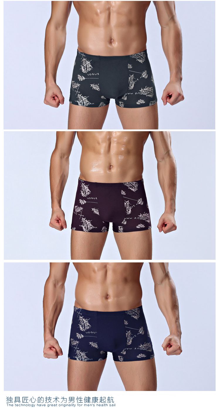 4 Hộp quà tặng Quần boxer nam Modal Quần nam Thanh niên Quần Boxer Thêm Quần lót nam Quần boxer set 5 quan lot ren dep
