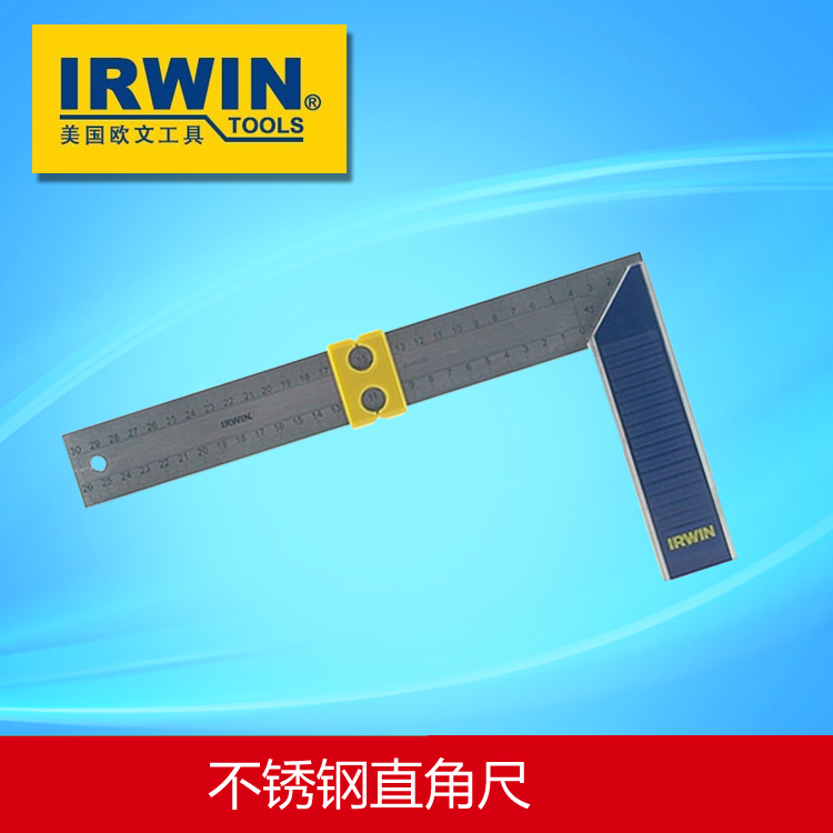 American Irving IRWIN Right angle ruler high-precision wide seat angle ruler 90 degrees stainless steel thickened woodwork ruler L type