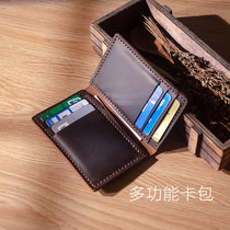 DIY material bag card multi-function coin wallet homemade large space retro Crazy Horse Leather leather cowhide handmade New