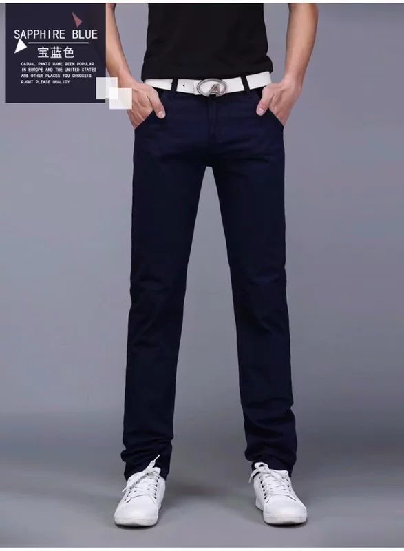 Quần âu nam Slim Straight Business mỏng Quần dài Hàn Quốc hợp thời trang hoang dã mùa xuân và mùa thu quần cotton - 3/4 Jeans