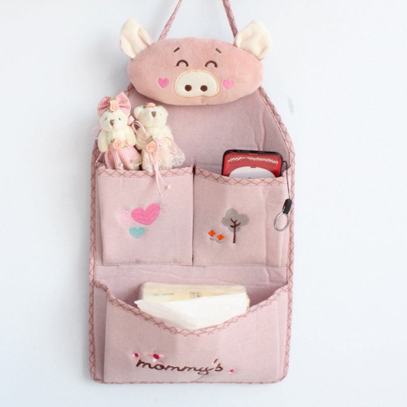 Storage bag storage hanging bag Leisure house happy pig wall hanging storage hanging bag finishing hanging bag storage dormitory P24
