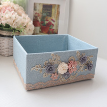 European storage basket storage box snack storage box coffee table desktop finishing box living room pastoral household utility basket
