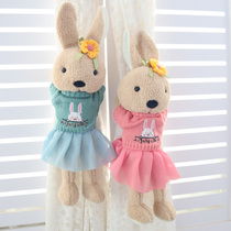 Creative cartoon rabbit curtain buckle curtain clip spring rope bed curtain strap cute ornaments curtain lace rope