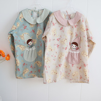 Cover Korean fashion long sleeve coat adult female fashion home kitchen waterproof and oil-proof apron work clothes