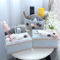 Jing Acacia multi-function tissue box Living room coffee table desktop remote control storage box Cosmetics storage basket paper box