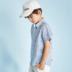 Yibei Huangcheng boy áo sơ mi ngắn tay mùa hè nước ngoài mùa hè nhỏ trẻ em cotton giản dị sọc áo phiên bản Hàn Quốc - Áo sơ mi đồ bộ cho bé gái Áo sơ mi
