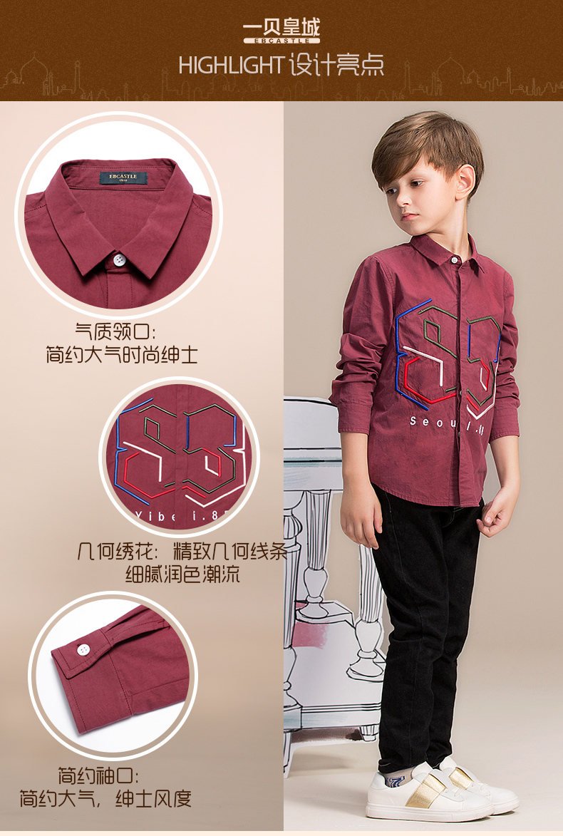 Chemise garcon EBCASTLE à manche longue - Ref 2082642 Image 12