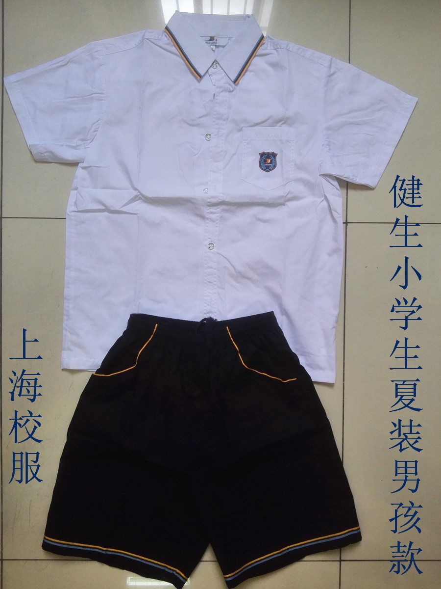 Shanghai School Uniforms Elementary School Students Summer Clothes Bodybuilding School Uniforms Short Sleeve Plus Shorts Boy