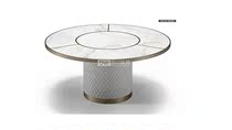 Rock board new assembly round electric dining table hotel big round table villa restaurant enterprise canteen custom dining table