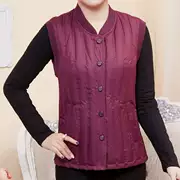 Mẹ tải xuống vest cộng với phân bón XL phụ nữ trung niên áo vest lỏng lẻo phụ nữ áo khoác mùa thu đông - Áo vest