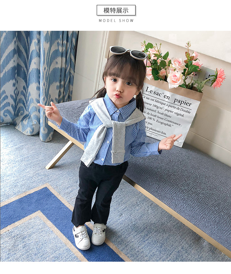 Áo sơ mi bé gái mùa thu 2018 mới quần áo trẻ em trẻ em sơ sinh 1-3 tuổi 2 bé gái sơ mi nước ngoài áo thun bé trai thu đông
