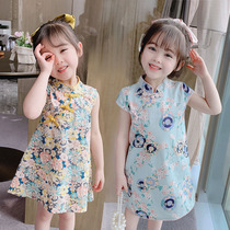 Girls Cheongsam Dress 2020 Summer Floral Baby Princess Dress Childrens Hanfu Ethnic Chinese style skirt