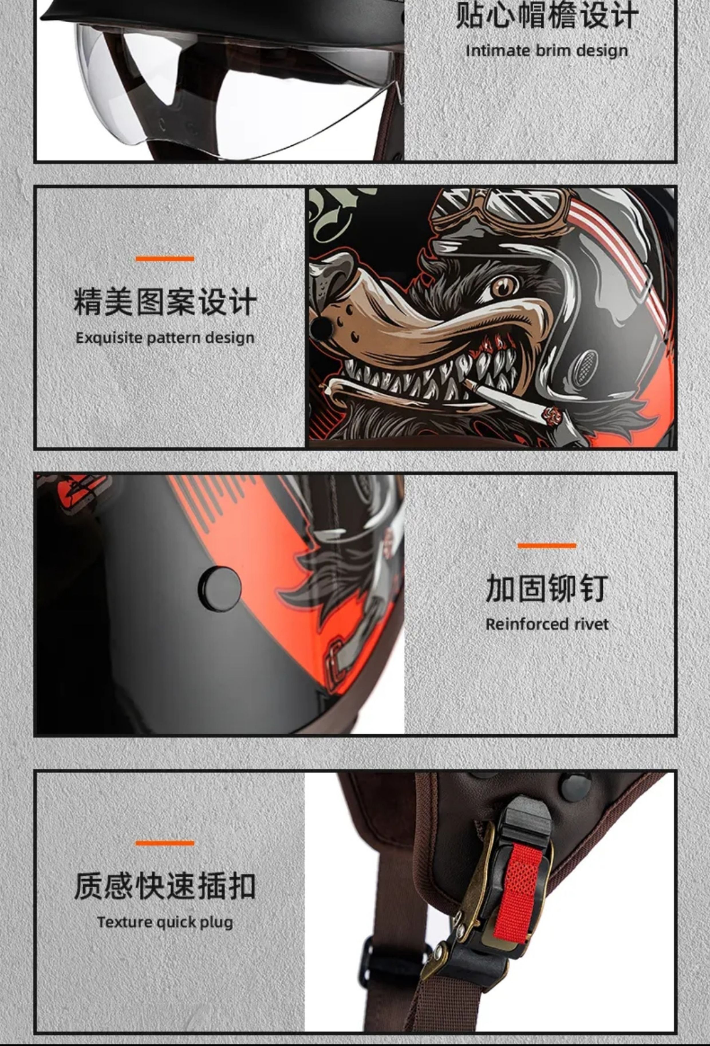 Summer Motorcycle Retro Half Helmet