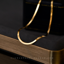 European and American style 18K gold atmospheric simple snake bone chain choker shortest 35cm adjustable neck chain ins Wind necklace