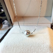 Aurora Silver Blue Japan imported temperament silver gray Akoya natural seawater pearl true multi-Ma Lingtong necklace