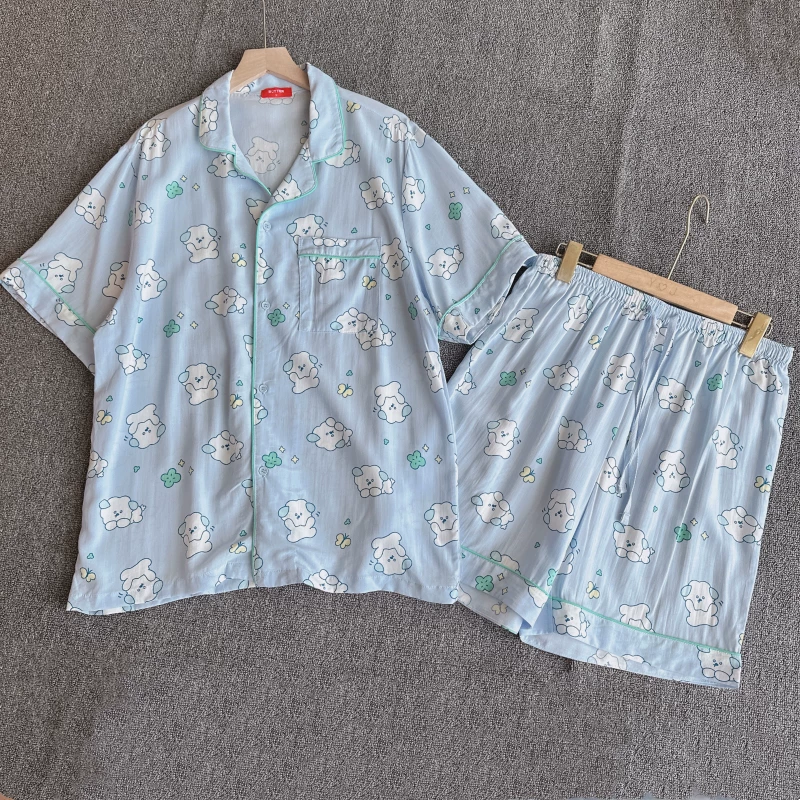 Милый пижама комплект, silky soft брюки, с коротким рукавом