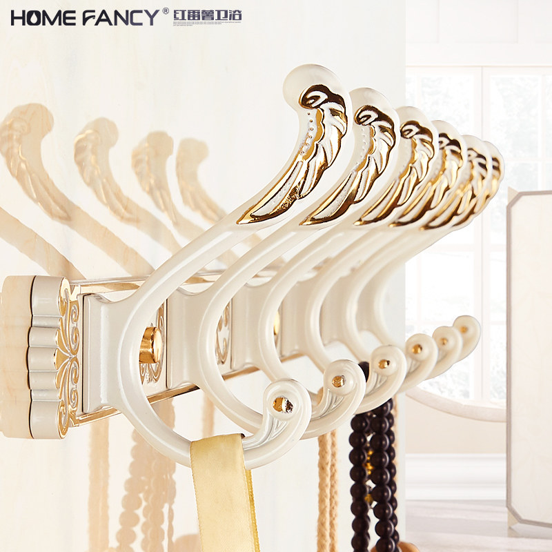 European-style entrance hanging hook hanger clothes hanger door back clothes hook entrance bathroom wall hanging wall coat hat hook wall row hook