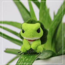 Travel frog wool felt poke music material bag diy handmade frog son keychain pendant gift