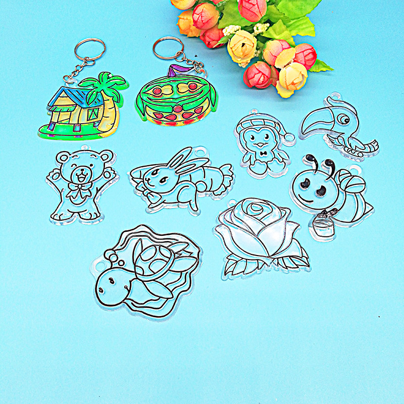 Ice crystal color painted light transmission painting children puzzle handmade DIY adhesive making transparent paint fill color accessories material