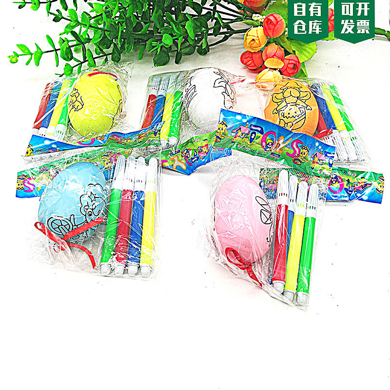 Emulation Chicken Eggshell Plastic Color Egg Painting Hand-painted Children Diy Painted Graffiti Painting Nursery Handmade