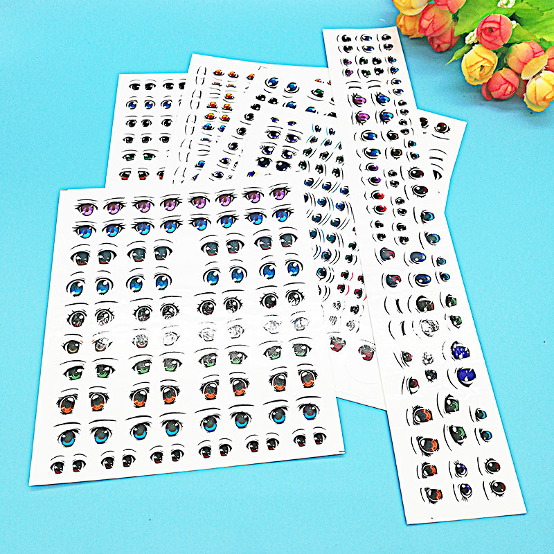 Cartoon Cartoon Eyes Water Stickers Handmade Ultra Light Clay soft Tao People occasionally make face mold Sculpture Tool Accessories