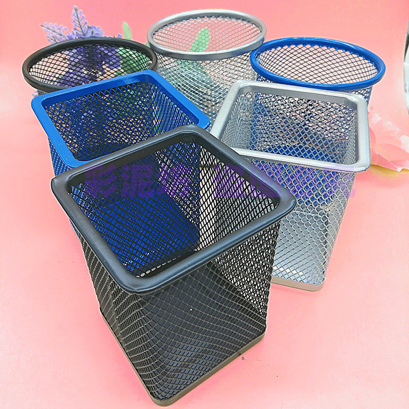 Multi-functional fashion grid pen holder cute storage box students use creative desktop decoration to organize study stationery