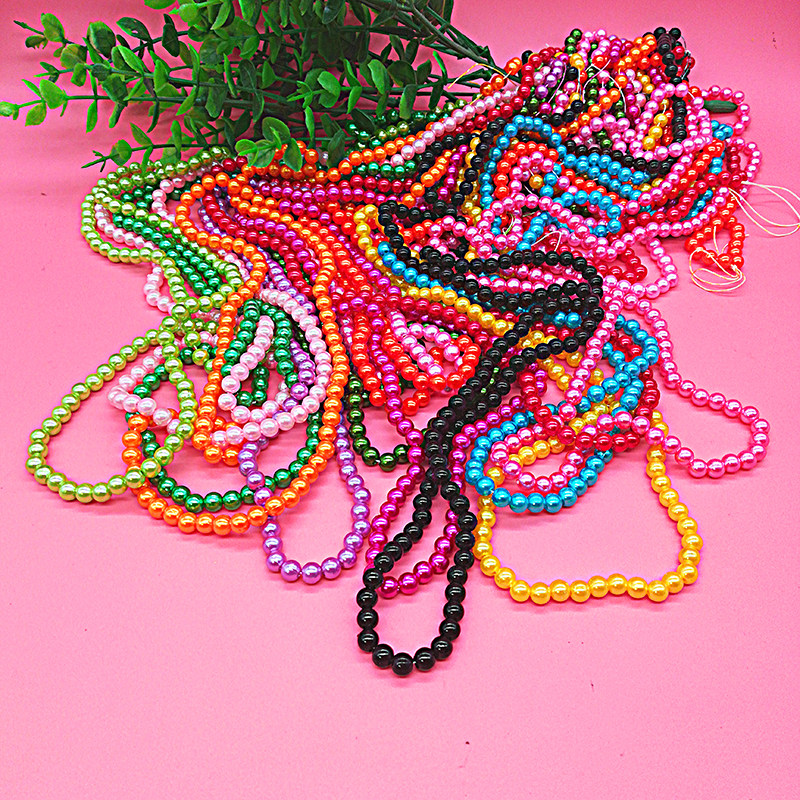 6MMABS Imitation Pearl DIY Handmade Material Strings Beads Ornament Accessories Colored Loose Bead Pearl Small Bear Apple Necklace