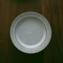 Glutinous rice porcelain writer hand-made scraped wide edge plate coarse pottery white glaze dish dish plate tea dish dish