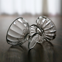 Glutinous rice porcelain glass double petal ice cream cup ice cream cup cold drink fruit cup Japanese transparent glass